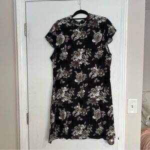 Charming Charlie Rose Print Mock Neck Dress
